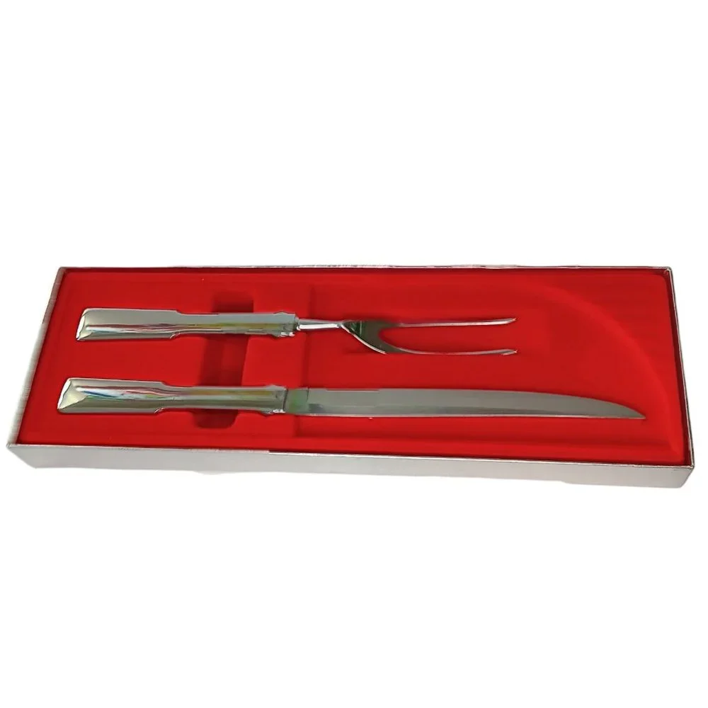 Vintage Carvel Hall Carving Knife and Fork Set Stainless Steel USAee
